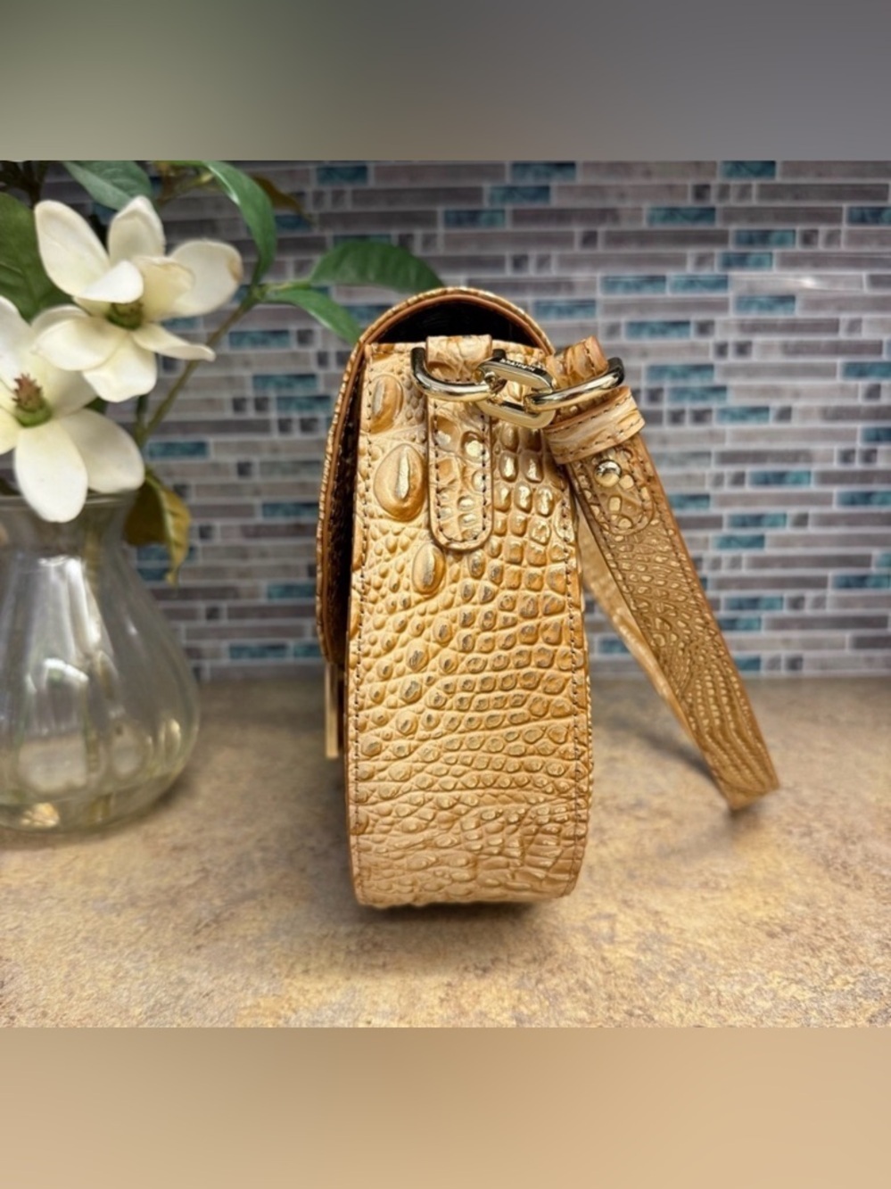 NWT Brahmin Cynthia golden Honey Brown purse - Picture 5 of 8